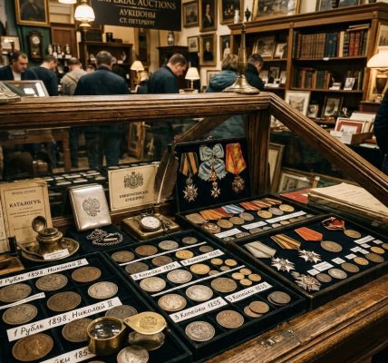 Обзор нумизматического аукциона и магазина старинных русских монет, медалей и аксессуаров