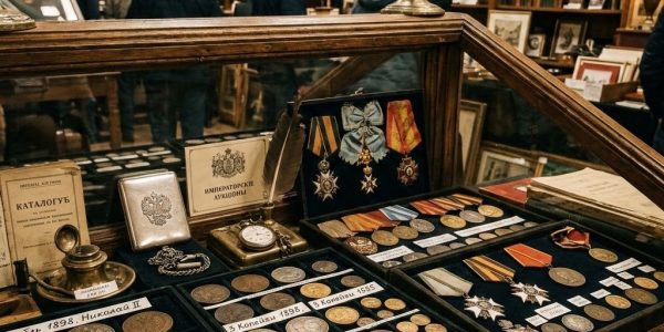 Обзор нумизматического аукциона и магазина старинных русских монет, медалей и аксессуаров